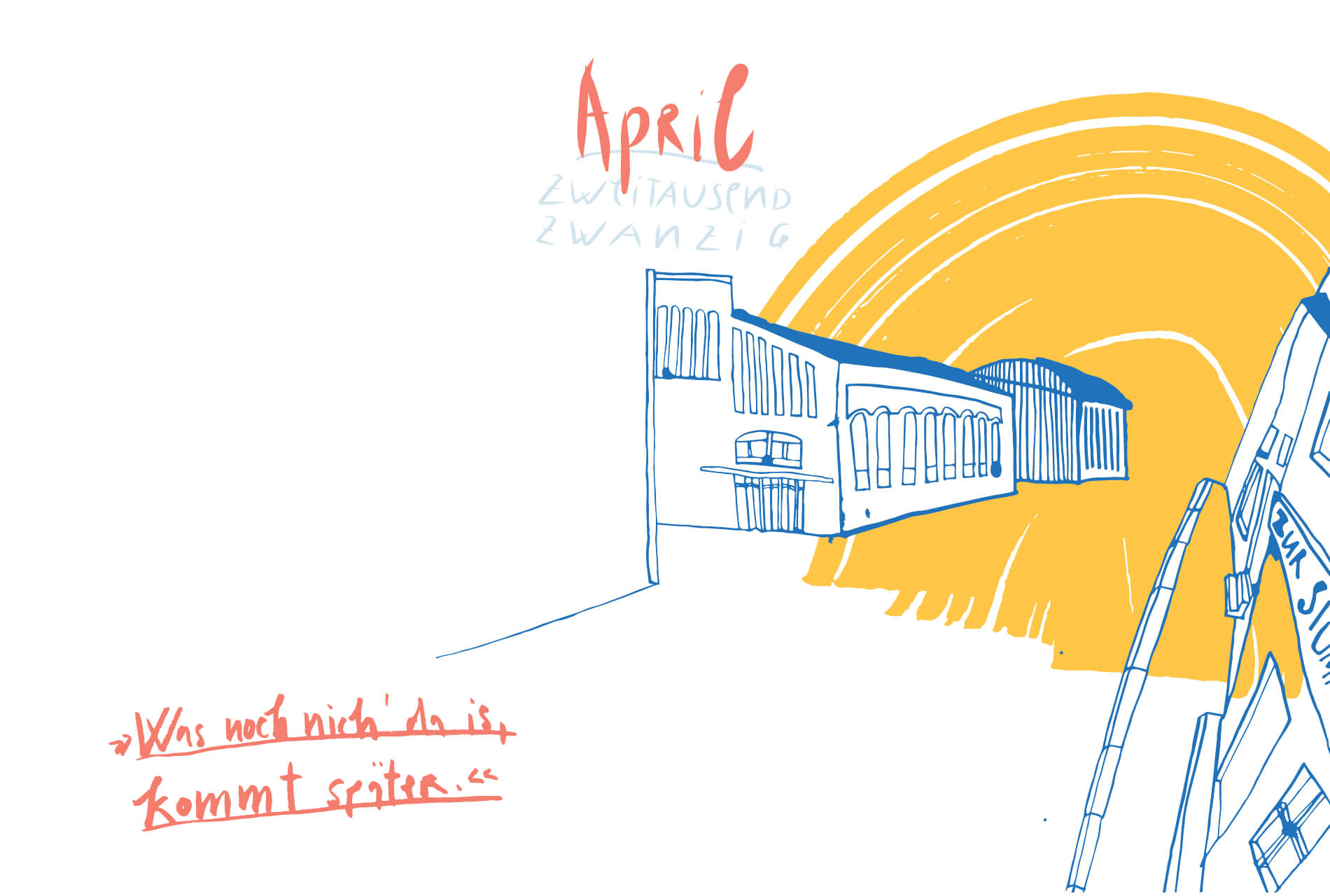 Matrosenhunde Illustration Zeichnung Illustratorin Text Prosa Monatskalender April, was noch nichts da ist, kommt später